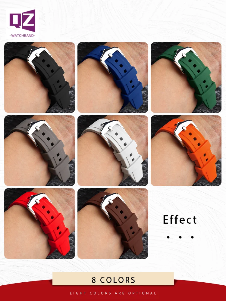 Curved Strap 20mm Rubber watchband for swatch moonwatch x