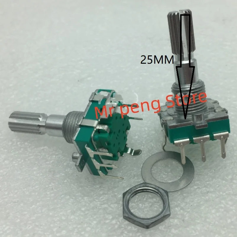 

2pcs for EC16 encoder with a push-switch 24 positioning 24 pulse sawtooth shaft length 25MM digital rotary potentiometer