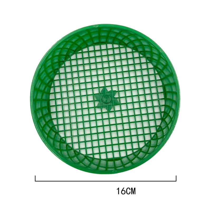 Green Round Garden Sieve Plastic Riddle Stone Sand Seedling Mesh Garden Tool Soil Gardening Screen Seedling Cultivation Network hydroponic planting tools