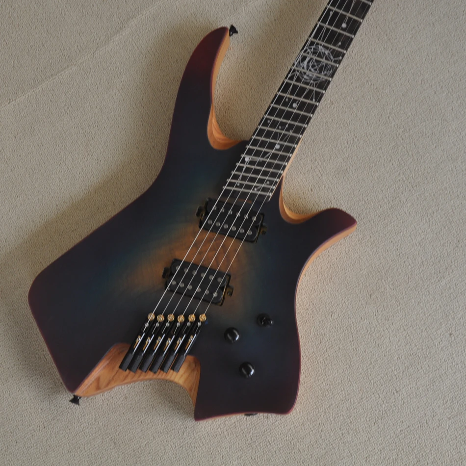 Hot Factory 6strings Custom Headless Fanned Frets Electric Guitar