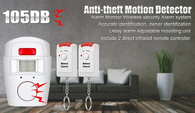 Home Smart Wireless Home Security PIR Alert Infrared Sensor Alarm system Anti-theft Motion Detector Alarm 105DB Siren 3
