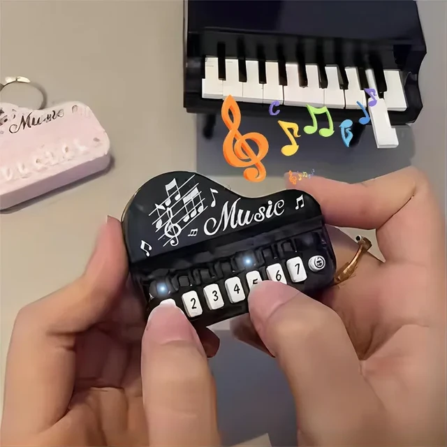 Mini Electronic Keyboard Keychain Portable Musical Instrument Toy Piano  Keychain Mini Real Working Finger Piano Keychain - AliExpress