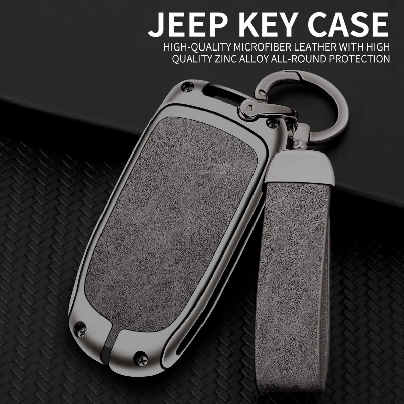 Custodia Portachiavi Auto In Lega Di Zinco E Fibra Di Carbonio Per Jeep Renegade, Compass, Grand Cherokee, Chrysler 300C, Wrangler, Dodge