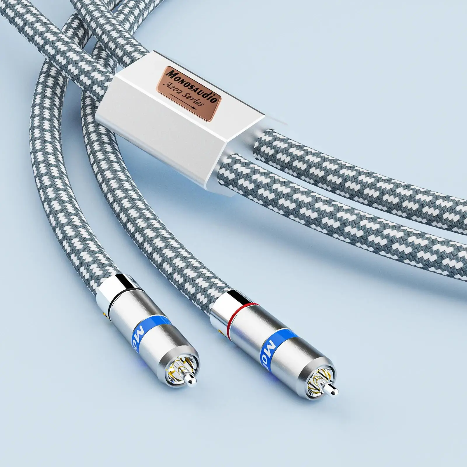 Monosaudio Audiophiles RCA-Kabel, 99,998 % OFC-Kupfer-Verbindungskabel mit rhodinierten XLR/RCA-Anschlüssen, Audiokabel – Detail 10