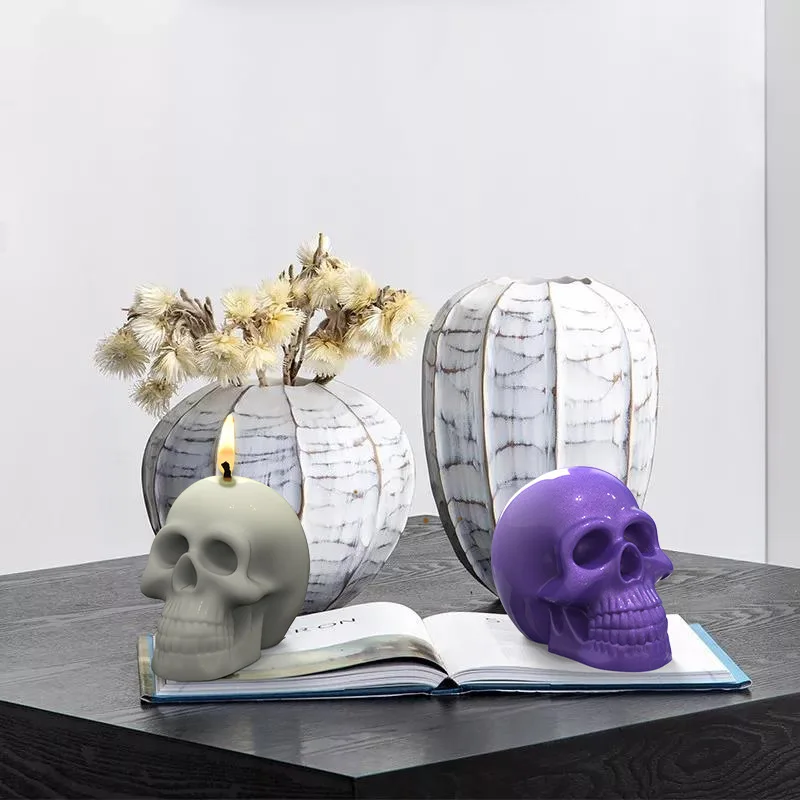 Large Skull Silicone Candle Mold DIY Buck Teeth Skeleton Crystal Resin Epoxy Soap Ice Cube Baking Chocolate Mold Home Decor Gift silicone mold silicone candle mold aromatherapy candle mold silicone candle molds candle mold