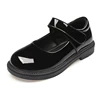New Girl Leather Shoes Princess Kid Student School Causal Black Versatile Shoes Hook & Loop Children Glossy Mary Jane Autumn Hot 3