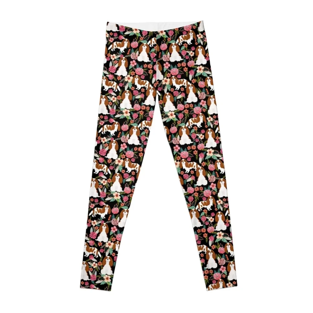 

Blenheim cavalier king charles spaniel dog breed florals pattern gifts Leggings gym wear Women's sports pants Womens Leggings