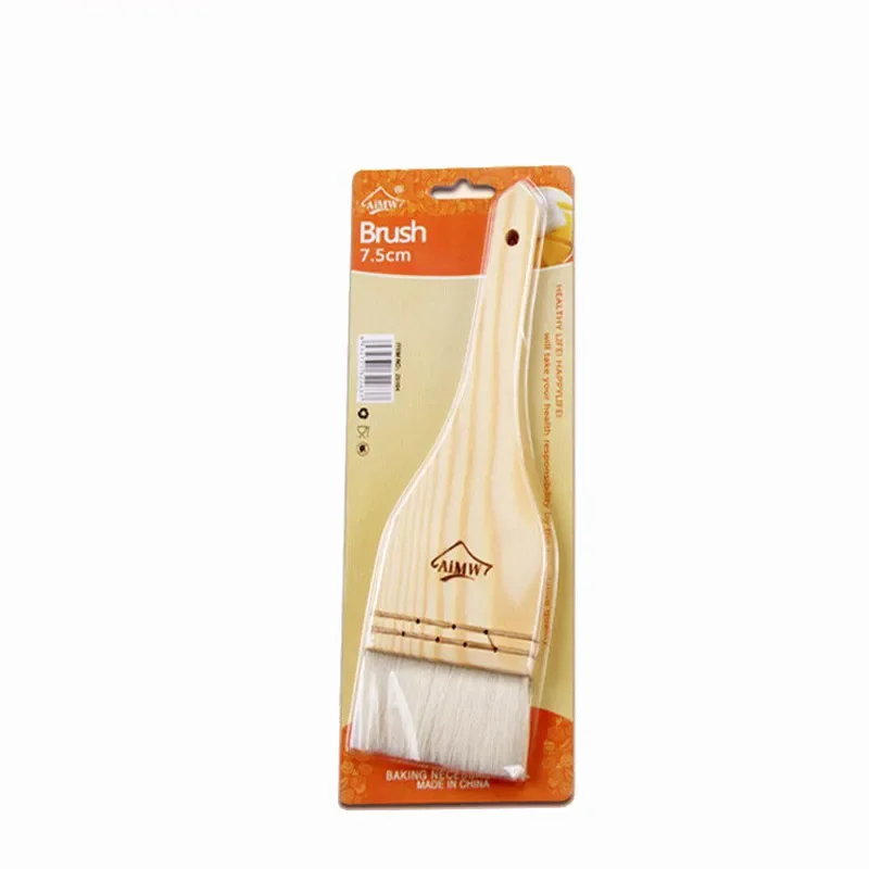 Pastry Brush Household Mooncake Pastry Brush Wooden Handle Wool Barbecue Brush Oil Baking Accessories Kitchen Cooking Tools