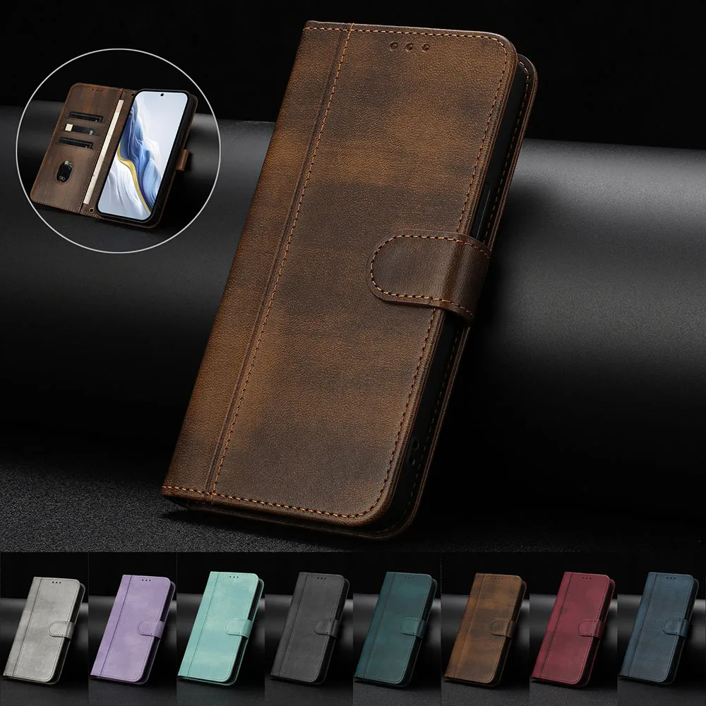 Vintage Leather Flip Phone Wallet Case Cover
