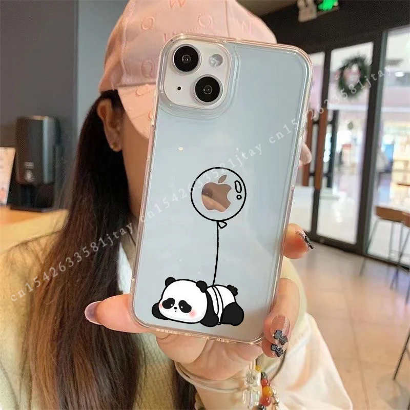 Adorable Panda Couple Shockproof Phone Case - Soft Bumper Cover
