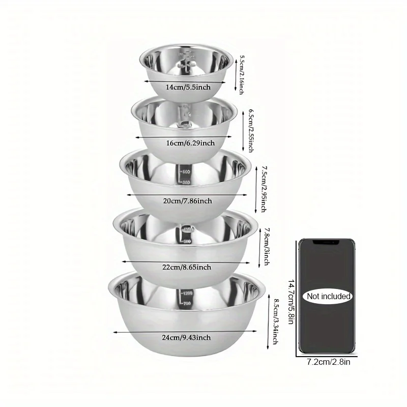 Mixing Bowl Cooking Bowl 5 For Home Kitchen Cooking Baking