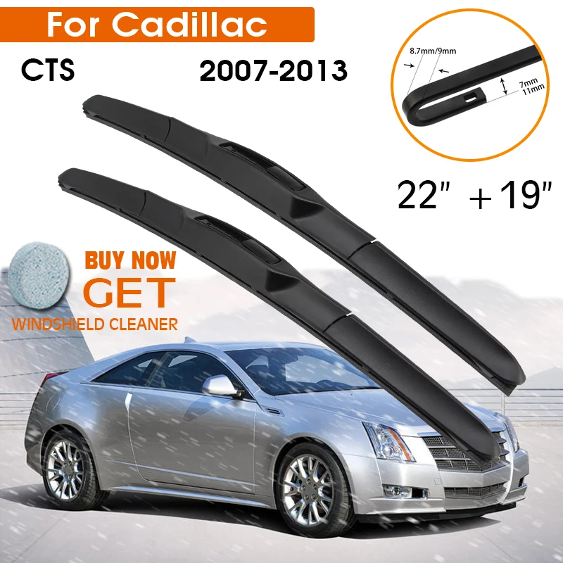 

Car Wiper Blade For Cadillac CTS 2007-2013 Windshield Rubber Silicon Refill Front Window Wiper 22"+19" LHD RHD Auto Accessories