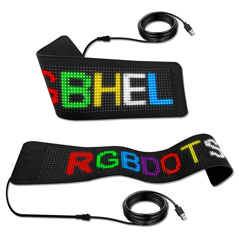Flexible LED Display Screen Bluetooth Porgrammable Car Advertising Panel  Digital Message Scrolling Soft LED Sign Ticker Board