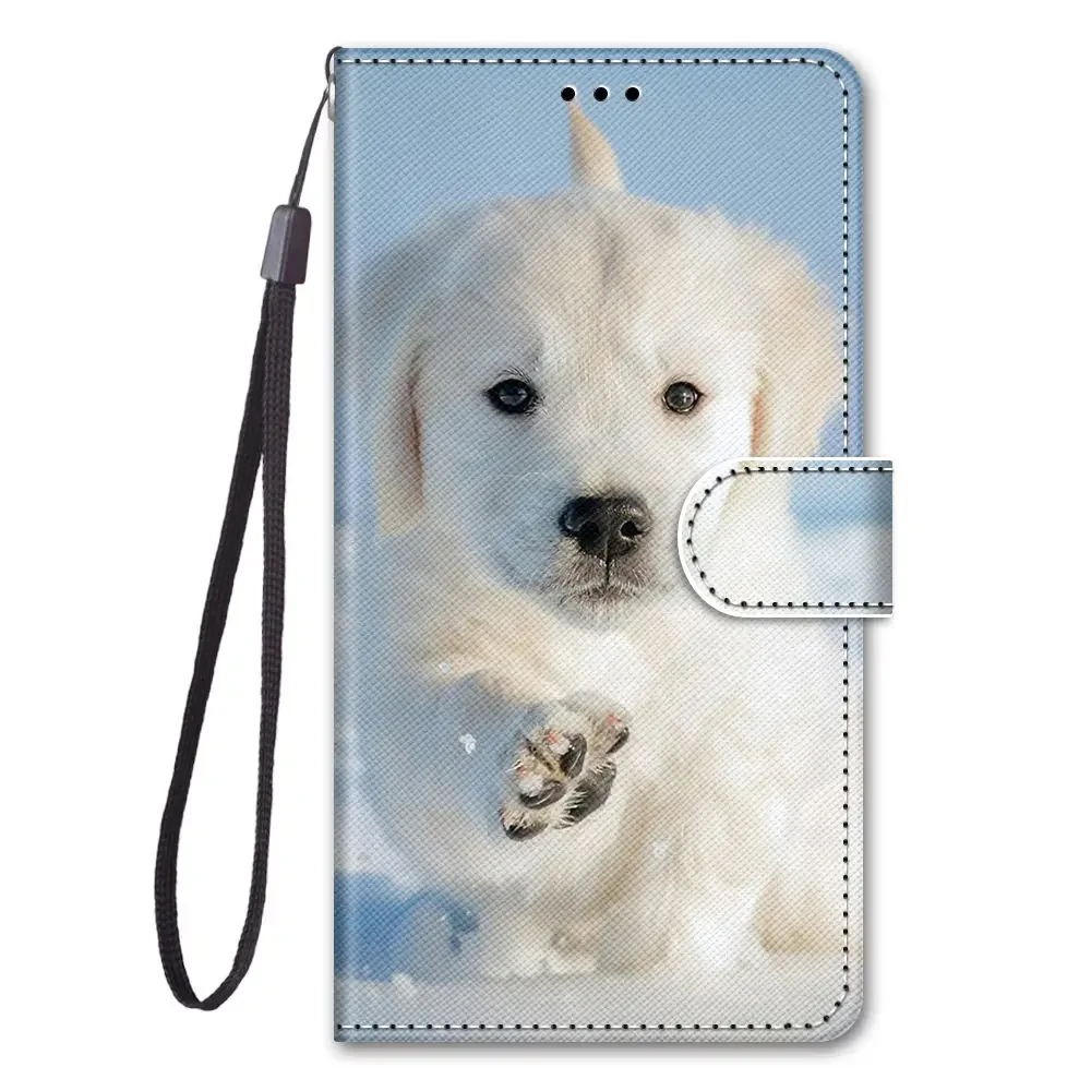 Adorable Cat Tiger Design Wallet Flip Case with Card Slot and Book Cover