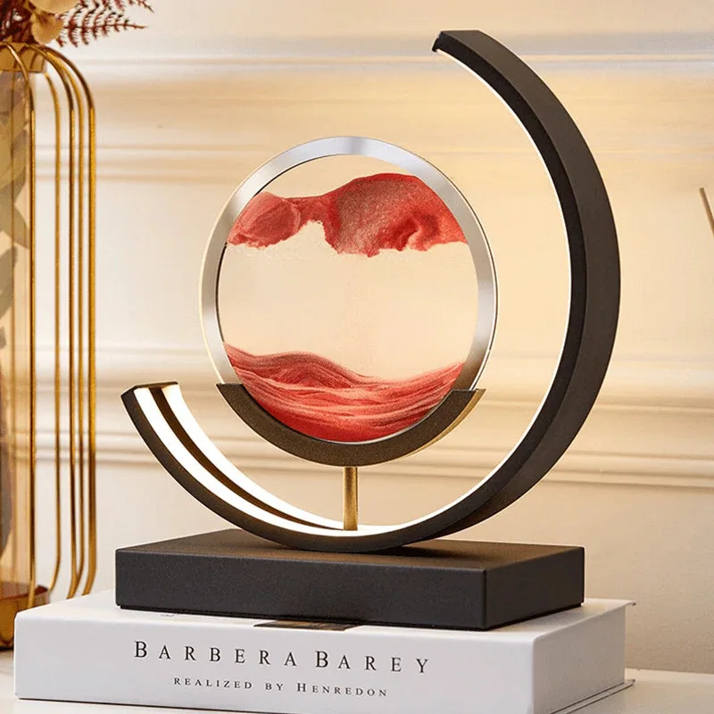 Table Lamp Art Unique Decorative Sand Painting Night Light LED