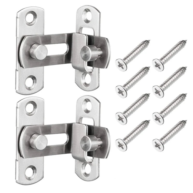 

Hot-6 Pcs 90 Degree Right Angle Door Latch Hasp Bending Latch Buckle Bolt Sliding Lock Barrel Bolt For Doors And Window