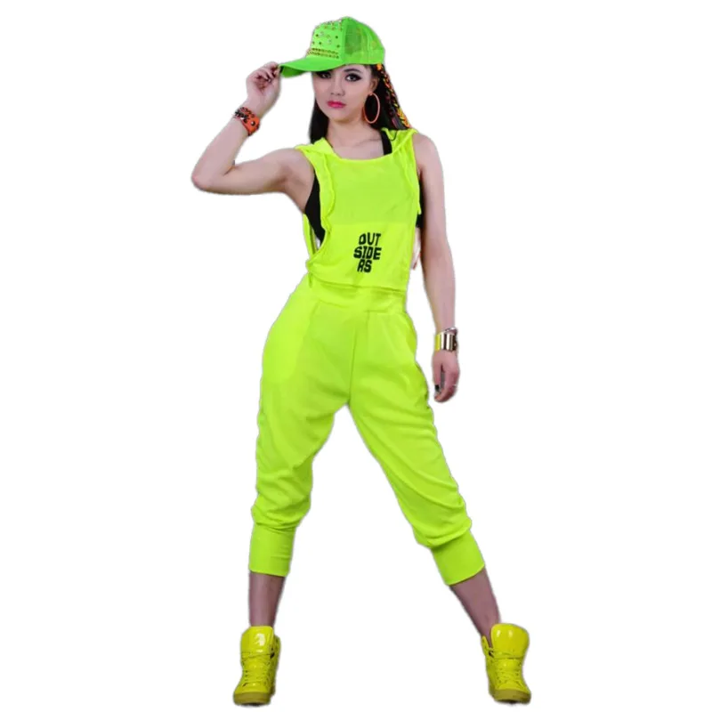 #0101 2023 Neon Green Red Black Summer Overalls Hip Hop Women Loose Streetwear Joggers Women Female Harem Trousers Ladies Sexy loose ladies bib pant suspender trouser new casual female women one piece wide leg romper overalls jumpsuit streetwear plus size