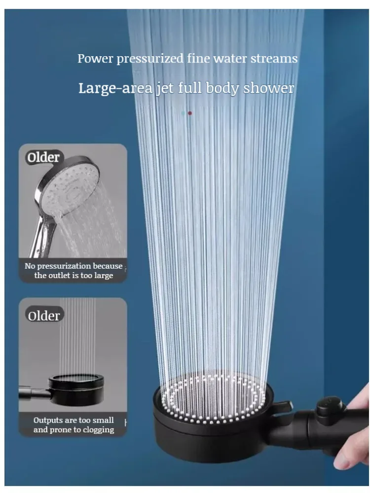 Household bath set nozzle booster shower head handheld nozzle bubble nano shower head large water output bathroom easy to use 4