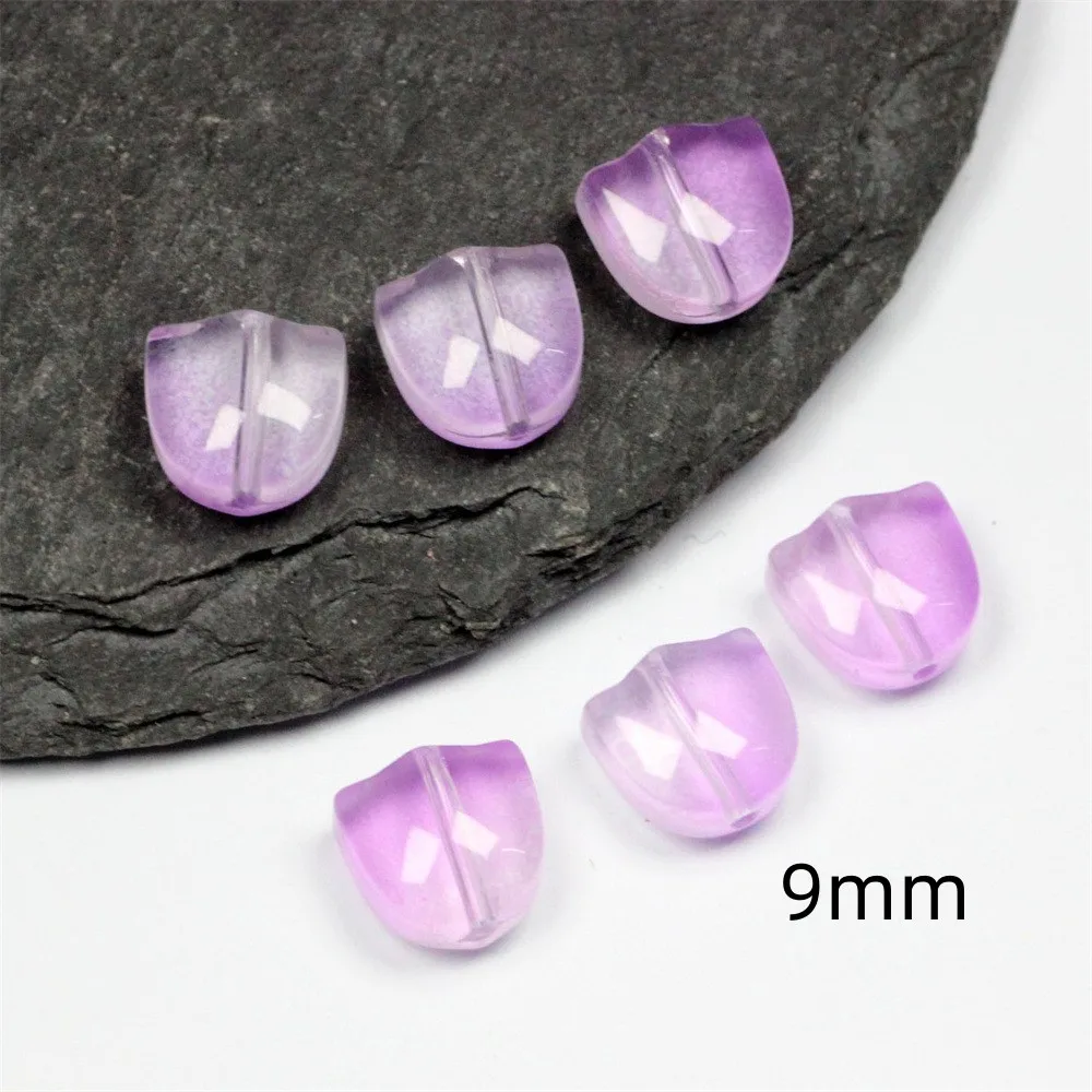 30pcs Multicolor Tulip Flower Glass Beads