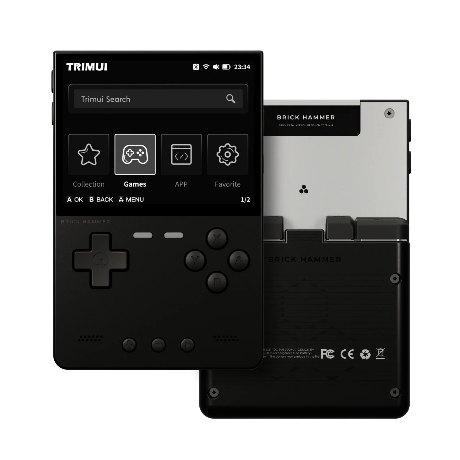 Trimui Brick Hammer Handheld Game Console 3.2 Inch IPS Screen 1024x768 Allwinner A133plus Metal Plate Retro Arcade_voghion.com
