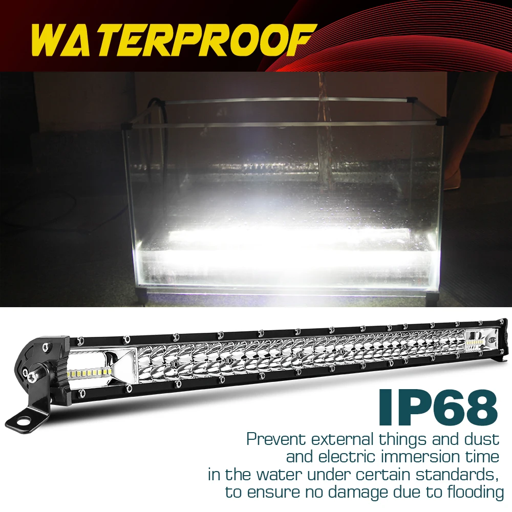 HAOLIDDE 듀얼 로우 14인치 20인치 26인치 32인치 LED 라이트 바 화이트 라이트 콤보 빔 4x4 LED 바 12V 24V IP68 자동차 오프로드용