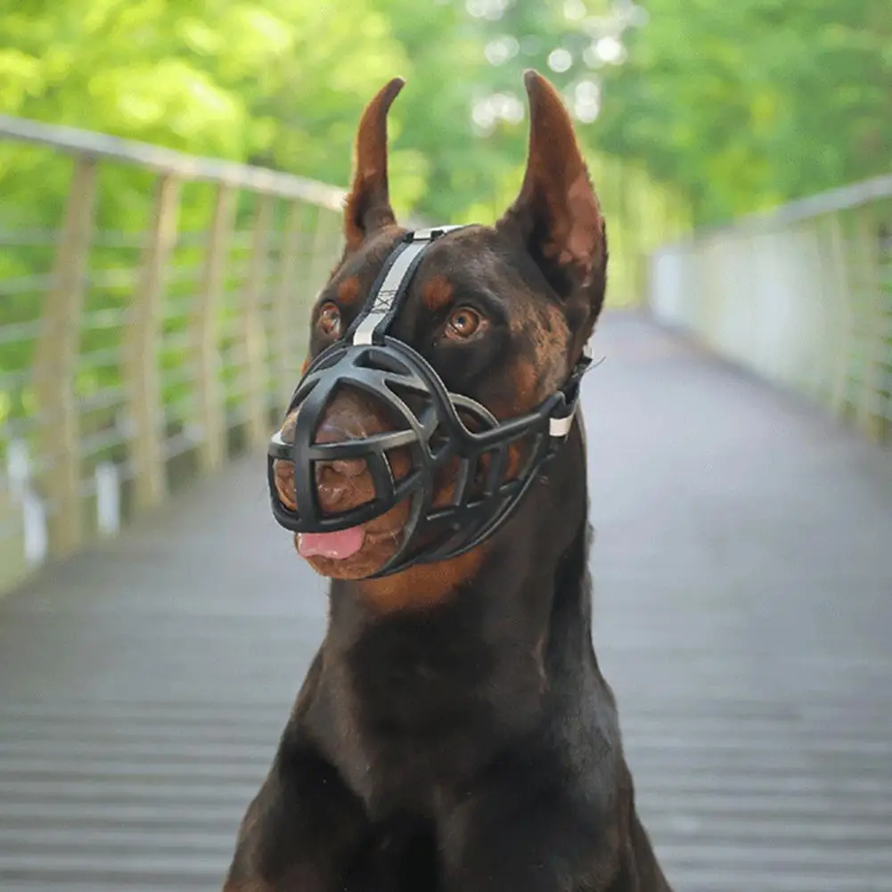 Dog Muzzle Buckle Design Anti-bite Basket Breathable Hollow Out Pet Anti-Barking Muzzles Face Guard for Small Medium Large Dogs