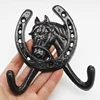 Garden Outdoor Wall Decor Horseshoe Shaped Wall Hooks Cast Iron Home Crafts Decorative Hooks with Screws Bedroom Wall Hangers 1