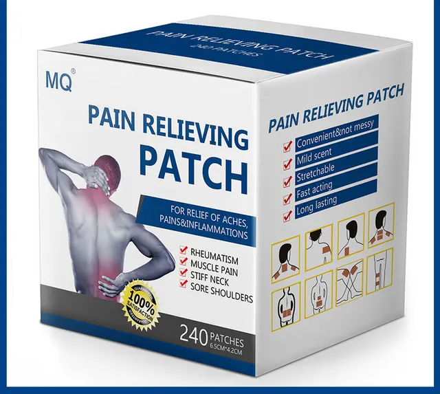 Salonpas - Parches para aliviar el dolor de espalda, cuello, hombros,  rodillas o muscular, alivio del dolor de 8 horas, 60 unidades.