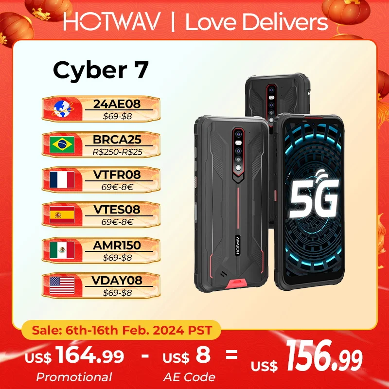Hotwav Cyber 7 5G Rugged Phone 6.3 Pollici Fhd + Schermo 8Gb Ram 128Gb Rom 8280Mah Batteria Smartphone 48Mp Fotocamera Principale Nfc Phone 2021