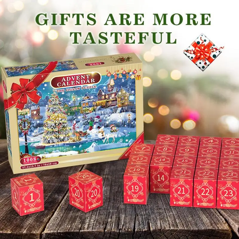 Advent Calendar 2023 Christmas Puzzle For Kids And Adults 24 Days Countdown Calendar 1008 Pieces Jigsaw Puzzles For Xmas Gifts 3