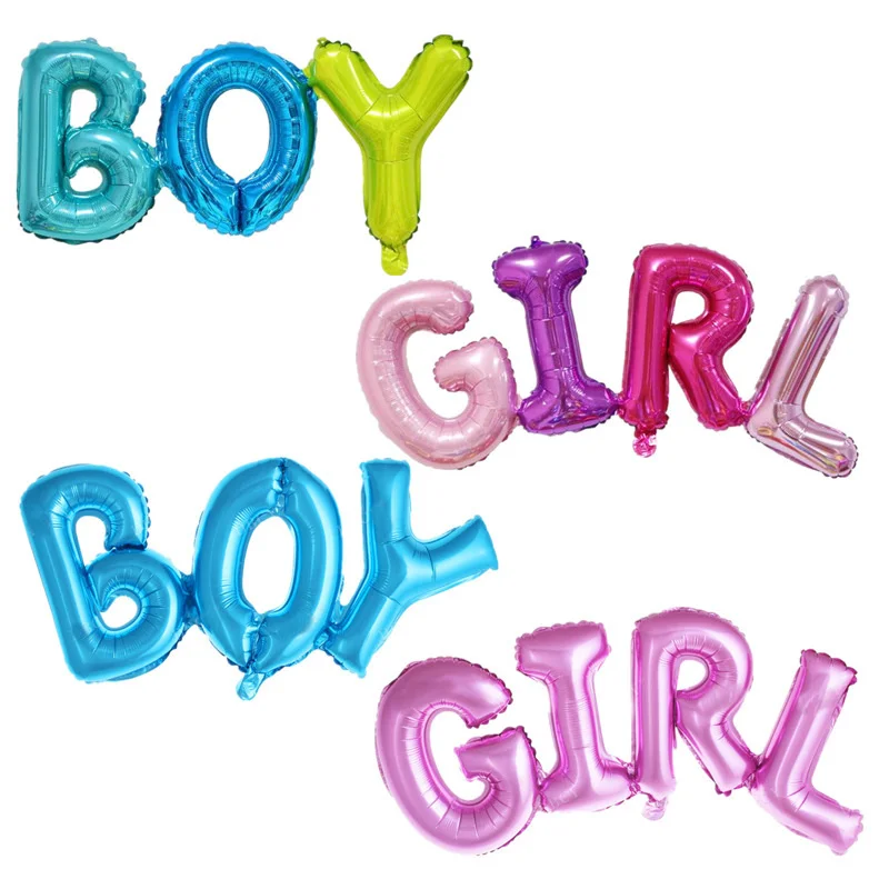 

Boys and Girls Balloons Baby Baptism Gender Revealed Children's Birthday Party Decoration Aluminum Foil Balloons