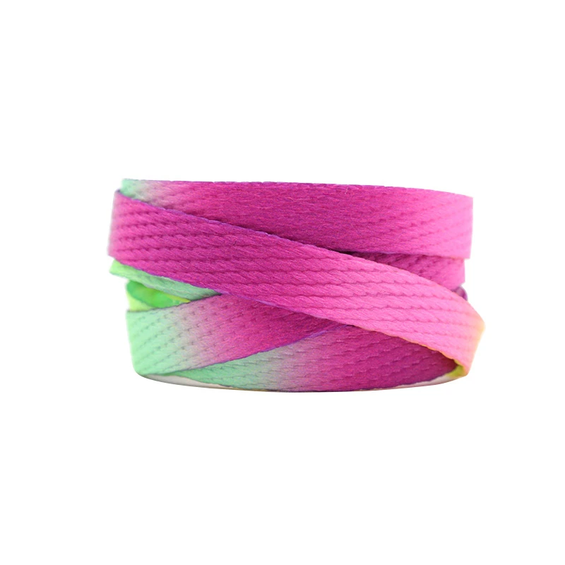 Weiou New Adorable Rainbow 4 Colors Shoelaces 0.8 Cm Flat Attractive Women's Shoe Laces For  Canvas Fabric Sneakers Hat Ropes