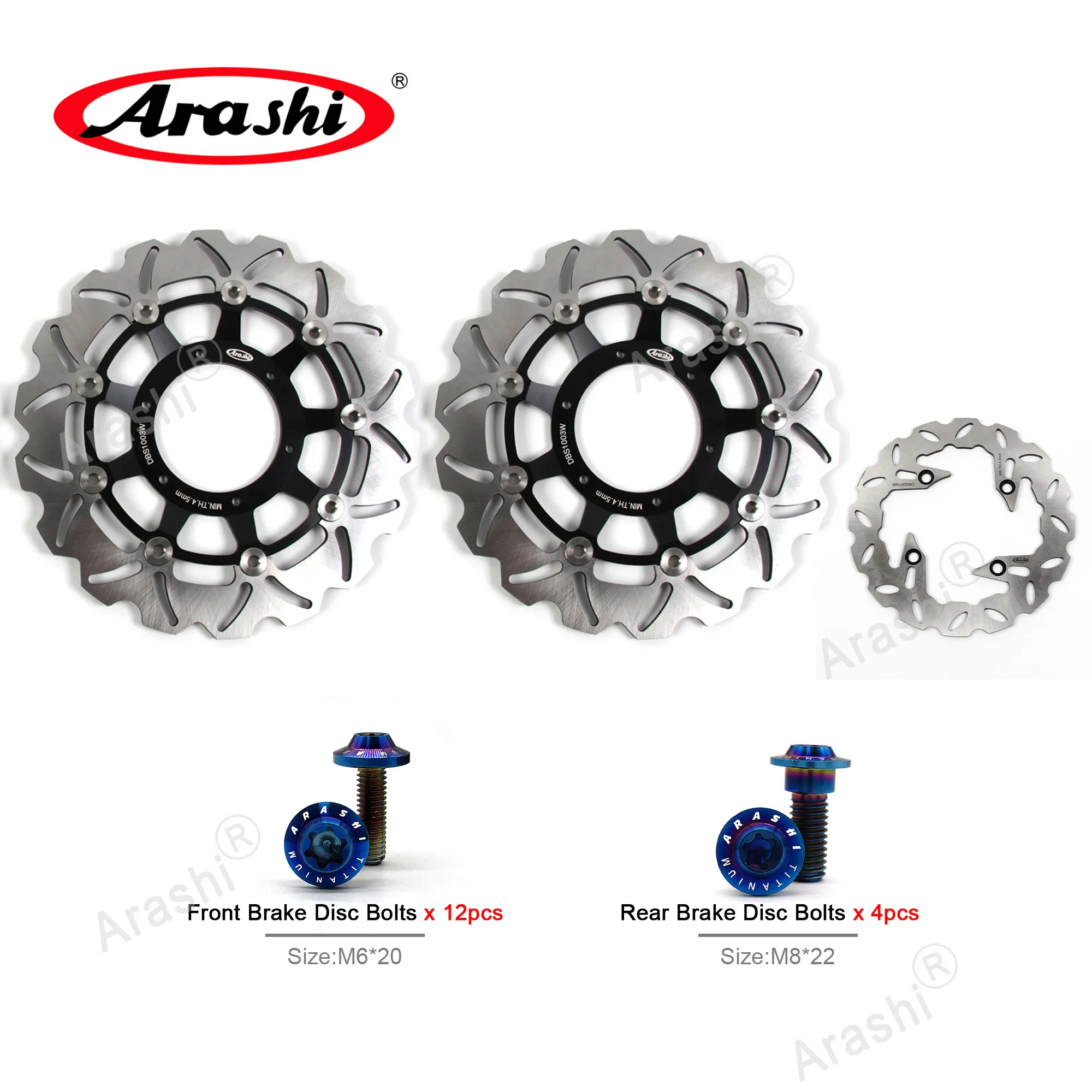 

Arashi CNC Brake Disc Bolt Set For HONDA CB900F CB F HORNET 900 2002 2003 2004 2005 2006 Front Brake Disk Rear Brake Rotor