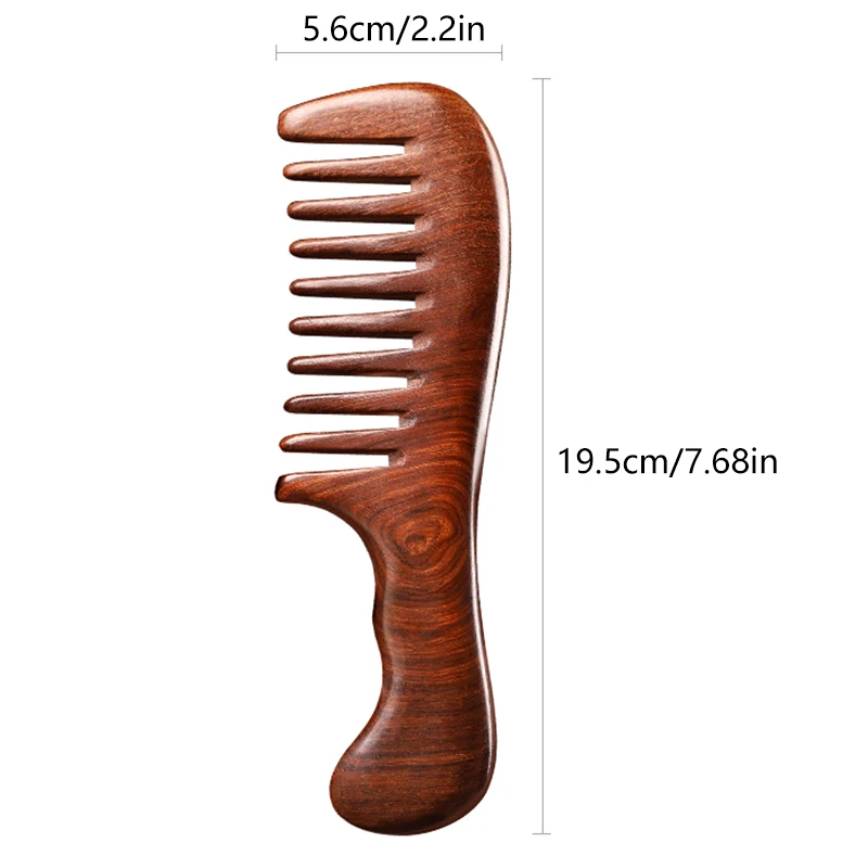 Hair Comb Hair Brush Comb Hair Comb Set Natural Sandalwood Hair Combs Anti-Static Wooden Comb Massager Long Wide Tooth Detangle Sandalwood Comb Hair Care Household Gift