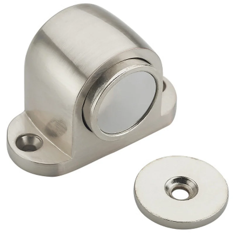 Zinc Alloy Door Stop Casting Powerful Floor-mounted Magnetic Holder 54mm*35mm Satin Nickel Brushed Door Stopper
