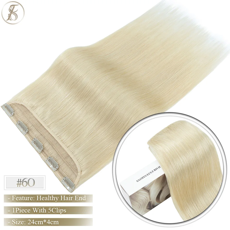 TESS Echthaar, 5 Clips, Haarteil, Clip-in-Haarverlängerung, 20,3–61 cm dick, 60–105 g, natürliche Haarverlängerung, Haarspange für den ganzen Kopf – Detail 14
