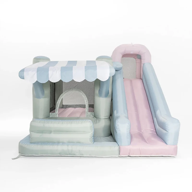 Inflatable bounce house with slide pool children's playhouse inflatable castle with blower suitable for birthday party summer