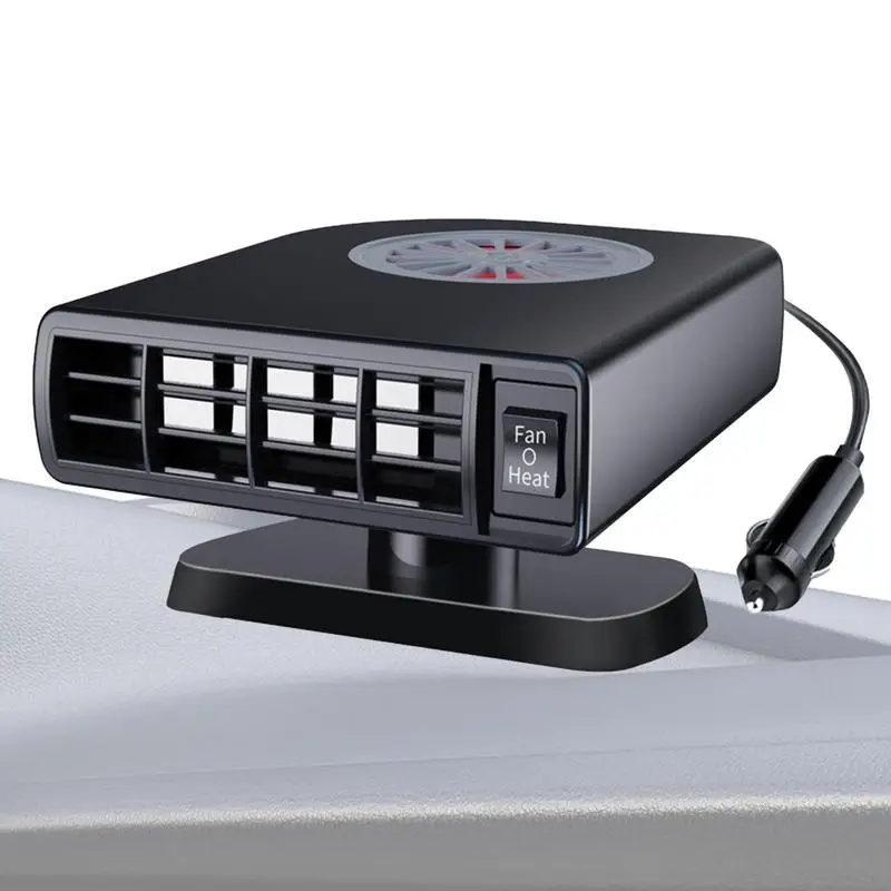 

Portable Car Heater Mini Electric Heater For Car With Rotary Base 150W 12/24 Volt Fast Heating Defrost Defogger Demister