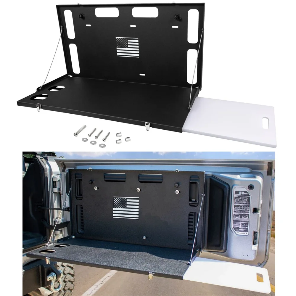 

Black Tailgate Table Storage Foldable Cargo Shelf Trunk Flexible Cargo Shelf Rear Luggage Holder Carrier for 2018 2019 2020 2021