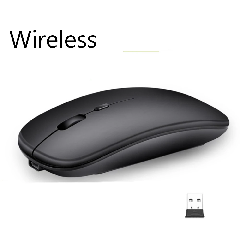 Silent Wireless Bluetooth Mouse+2.4GUSB/2.4G Rechargeable Mouse Ergonomic Mini Mouse USB Optical Mouse for PC Laptop white mouse pc