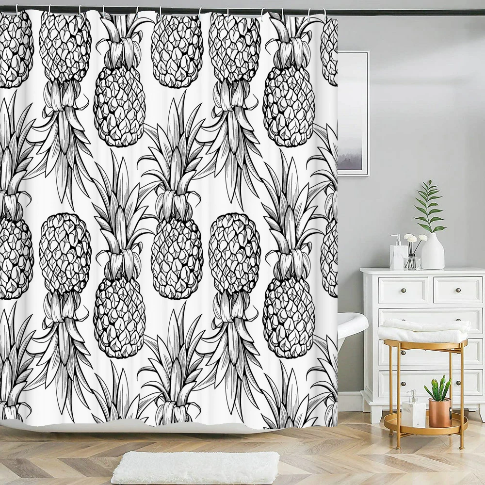 

Fresh Fruit Pineapple lemon Shower Curtains Bathroom Curtain Frabic Waterproof Polyester Decor Bathroom Curtain with Hooks