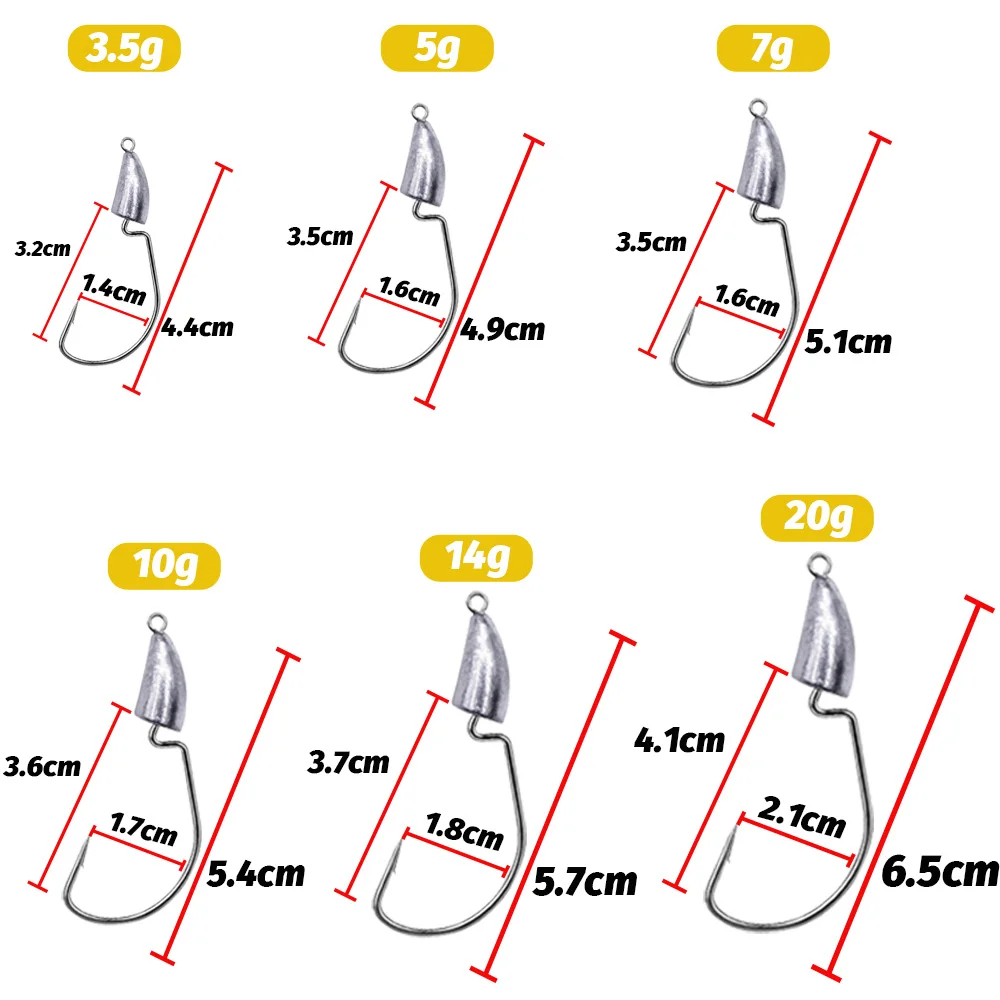 Weighted Metal Jig Worm Hooks 2