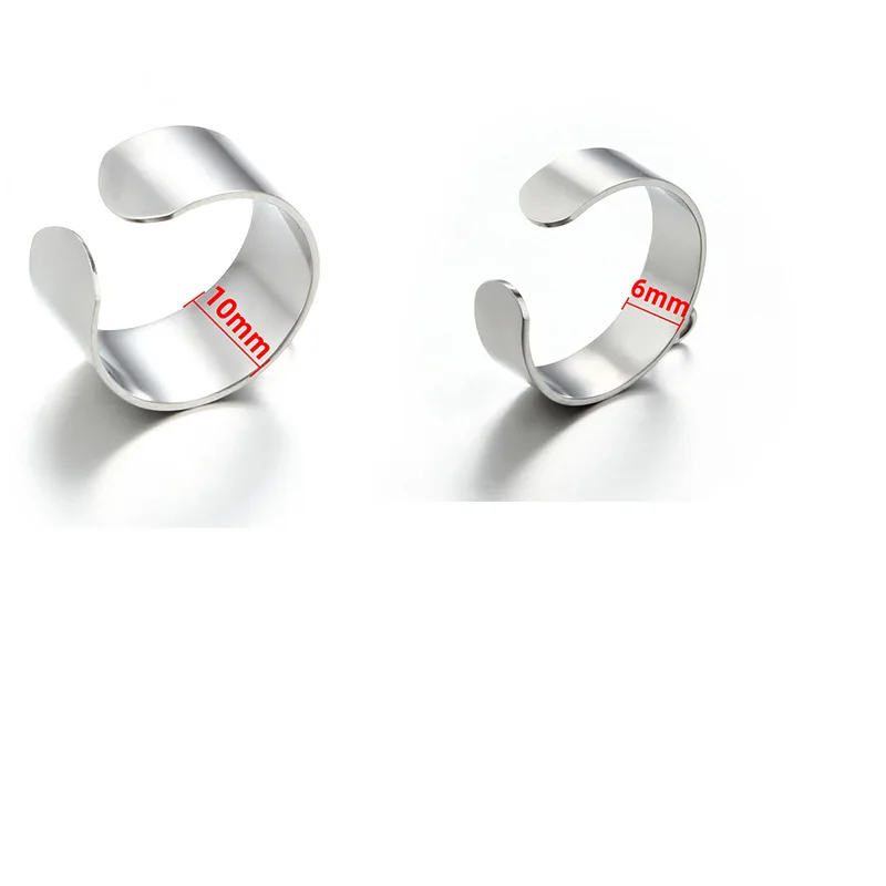5 teile/los Edelstahl Breite Einstellbare Band Ringe Manschette Offene Basis Einstellungen für DIY Punk Finger Anhänger Schmuck Machen Liefert – Detail 1