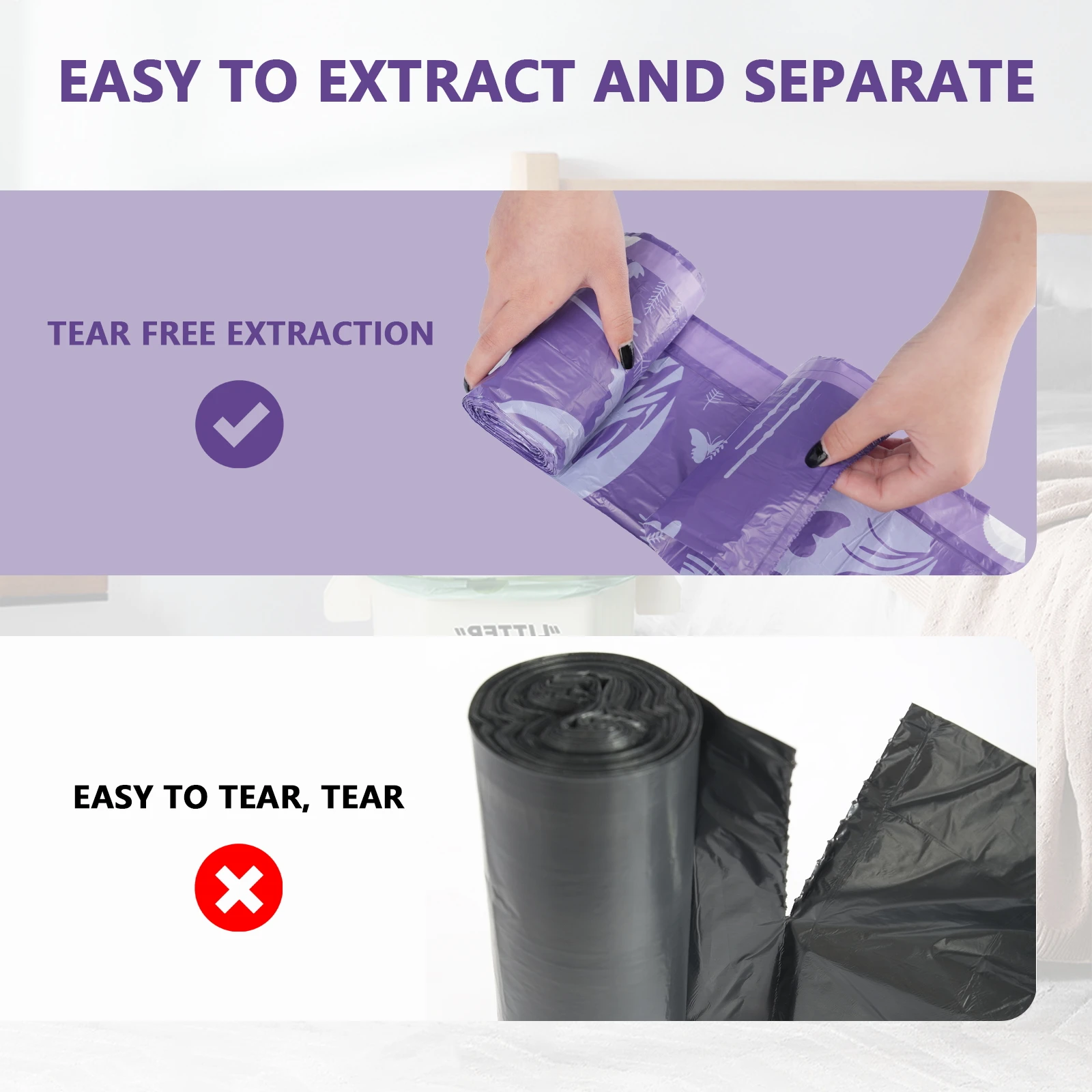 Thick Hand-Held Garbage Bag Household Large Plastic Tear-Free Drawstring Kitchen Waste Deodorization Mosquito Proof 3