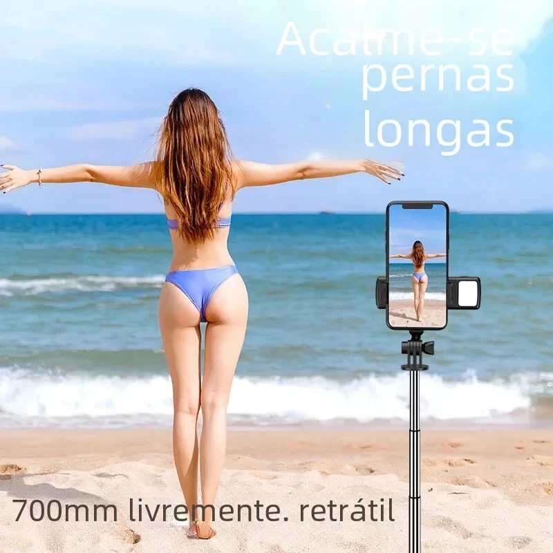 BSLIUFANG 새로운 3 In 1 무선 Selfie 삼각대 채우기 라이트 블루투스 셔터 원격 제어 스마트 폰용 휴대용 모노 포드