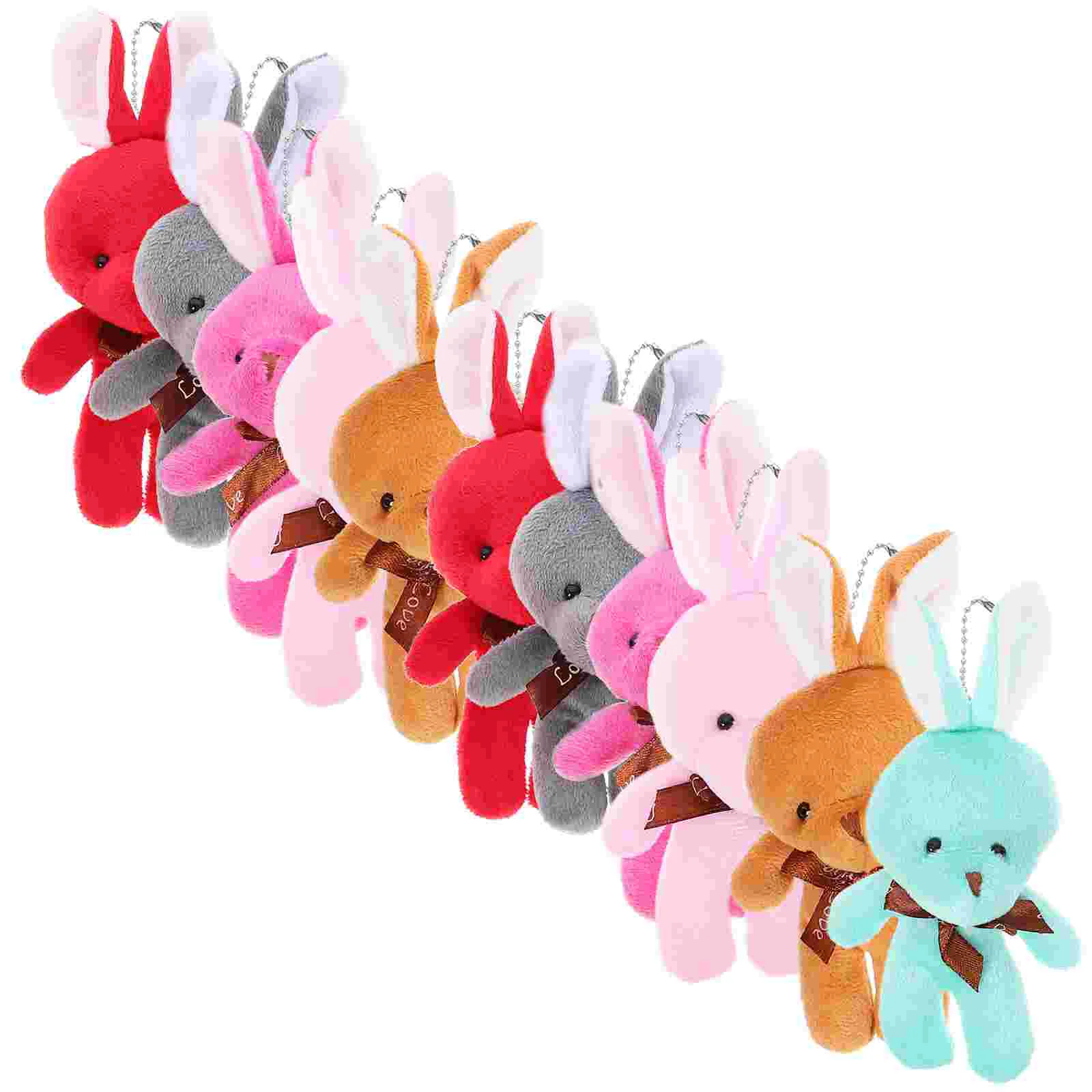 12 Pcs Rabbit Keychain Pendant Rabbit Keychain Cute Plush Charm Pendant Hanging Adornment Ornament