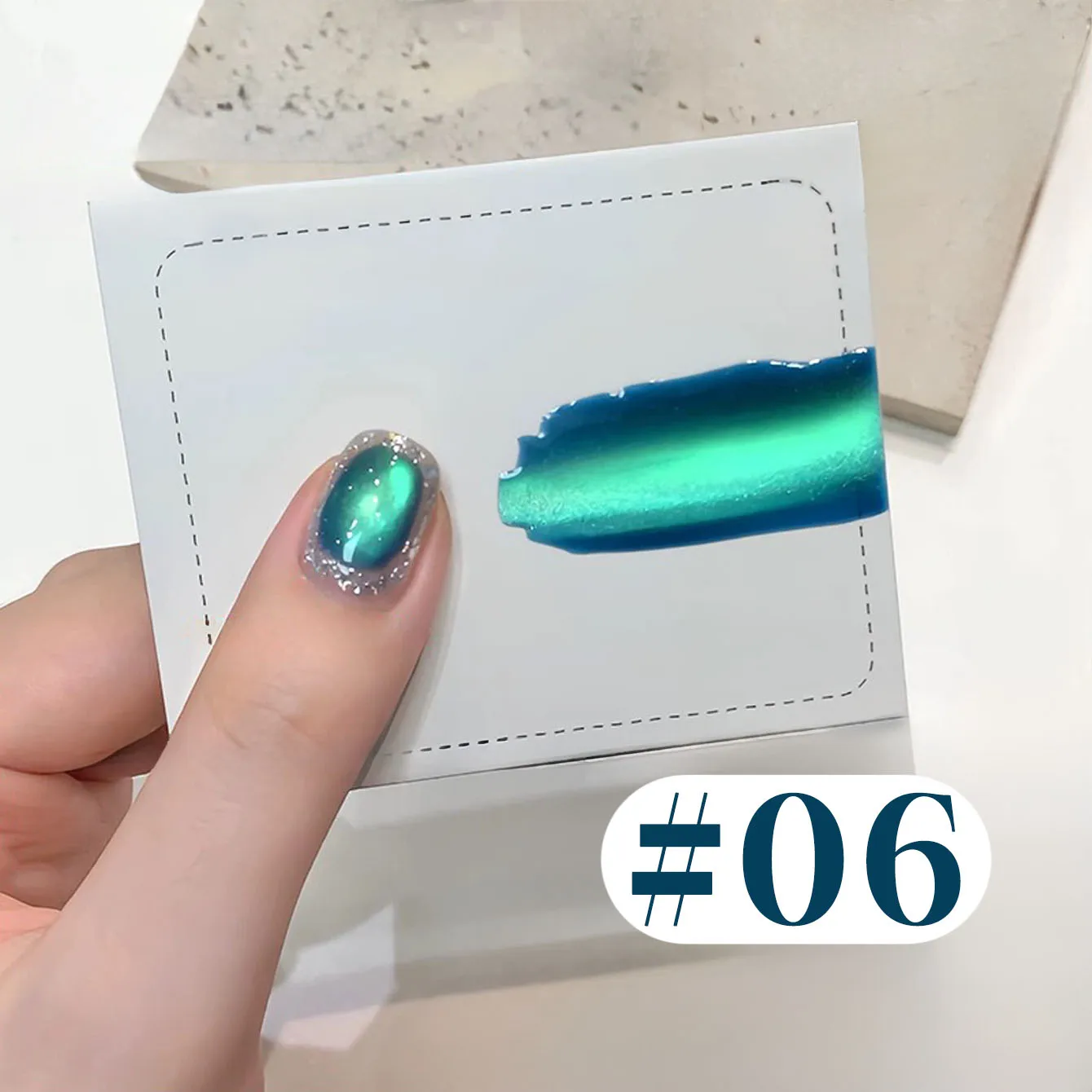 12ML Strobe Green Cat Eye Magnetic Gel Polish - Summer Nail Collection