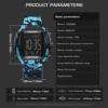 FOXBOX Military Camouflage Men Watch Sports Waterproof Digital Wristwatch LED Luminous Date Week Navy Blue Silicone Man Watches 6