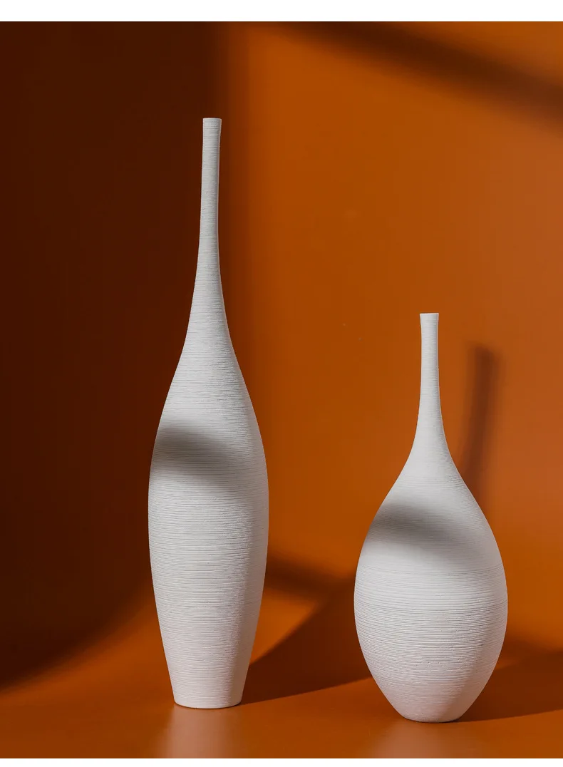 Minimalist Handmade Art Zen Vase Ceramic Decoration Living Room Model Home Decoration Black and White Art Vase Hand Drawing