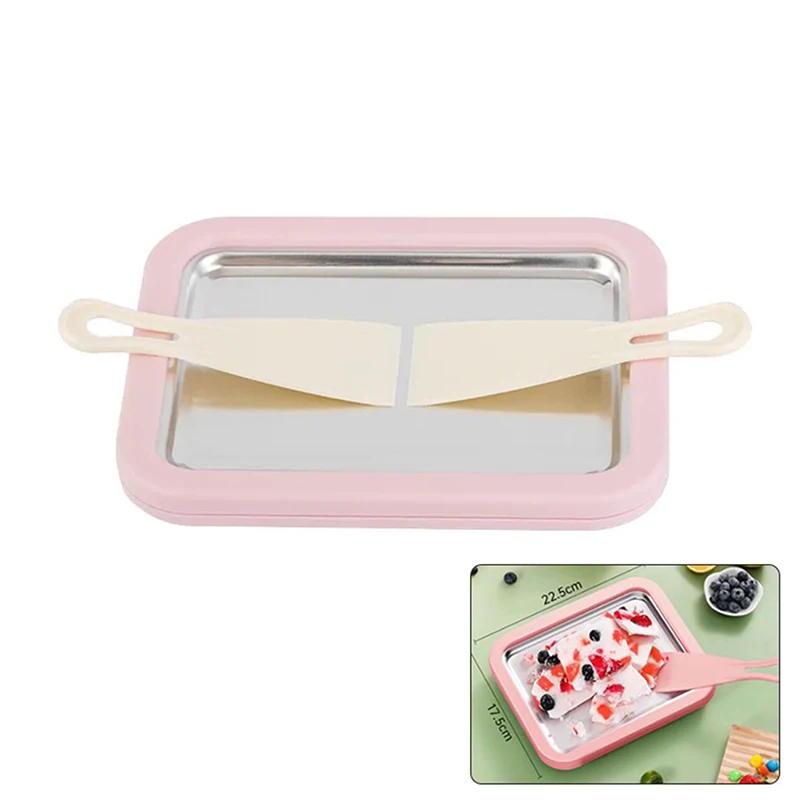 Stainless Steel Household Ice Cream Pan Fried Yogurt Machine Flat Bottomed Pan Fried Yogurt DIY Ice Cream Mini Version